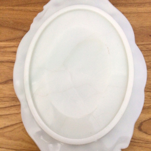 Vintage Fostoria Opal Bride Floral Milk Glass Dresser Tray - Picture 10 of 10